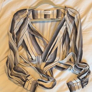 Zimmermann Black and White Striped Blouse